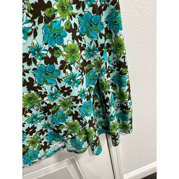 Lapis Floral Print Midi Skirt Multicolor Green Blue Flowers Sz Small - Picture 4 of 8